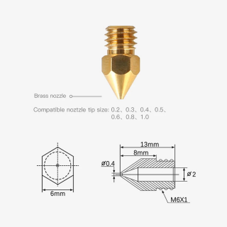 Original Creality Ender MK8 Brass Nozzle 24 pcs Package